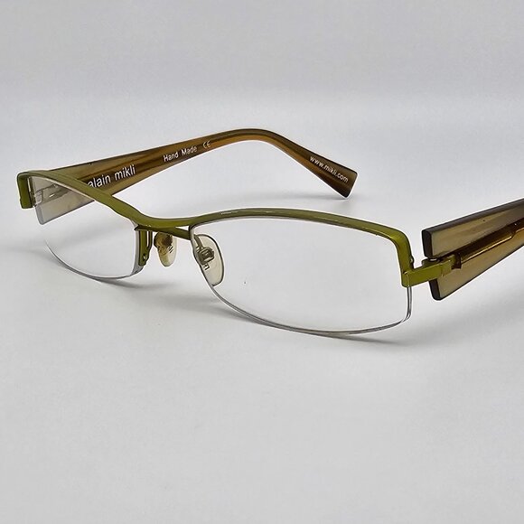 Alain Mikli A0656 17 Lime Green Semi Rimless Eyeglasses Frame w Flexhinge France - Picture 1 of 14